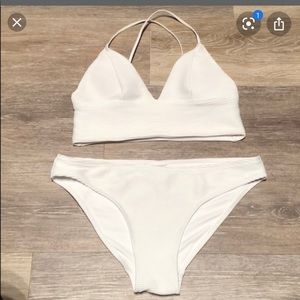 Ribbed white bikini
